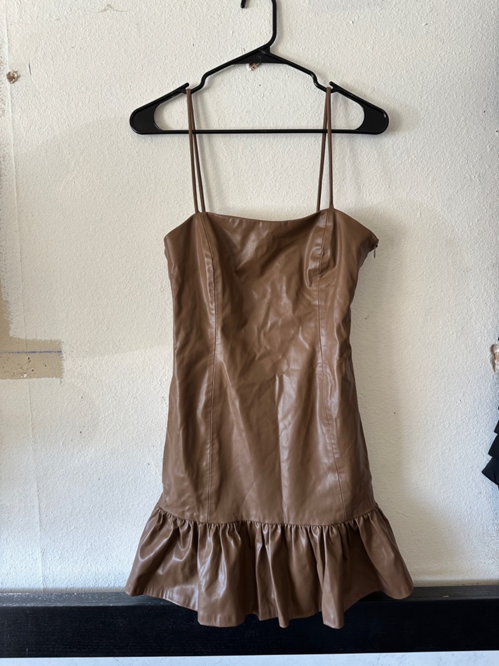 Zara Brown  Dress with Ruffle Hem